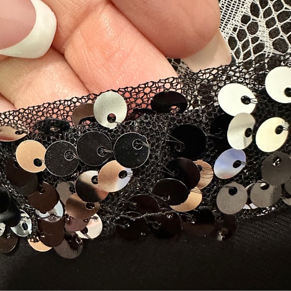 DJ-JAZ Black One-Shoulder Sequin Trim Cocktail Dress Size 10 - Picture 11 of 13